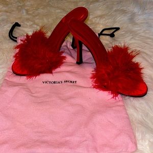 Victoria Secret high heel slippers MaribouFeather